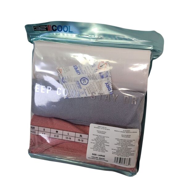 32 Degrees Cool Women Short Sleeve Scoop Neck Tee Multicolor Size Large 3-Pack - Picture 13 of 14